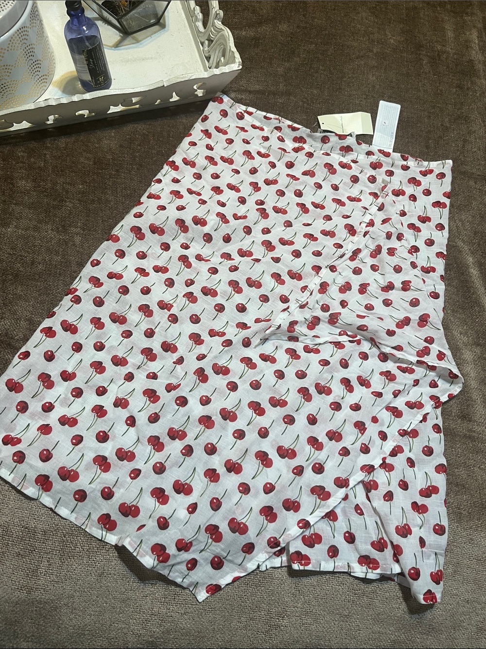 NWT Abercrombie Cherry Print Sarong / Coverup - Size L/ XL